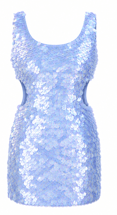 Emilie Sequin Linen Mini Dress