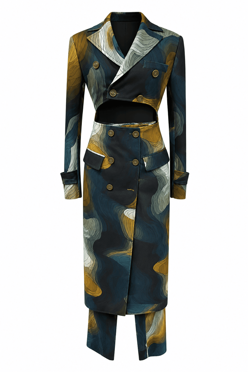 Multicolor trench jacket