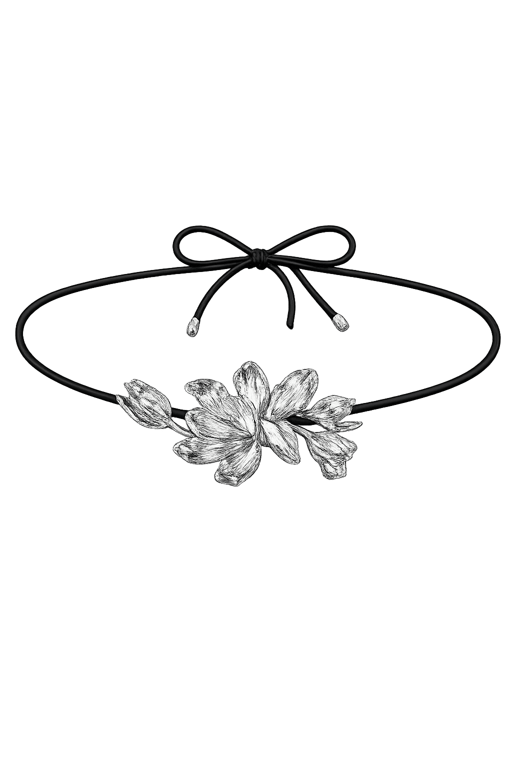  Silver Floral Waist Belt