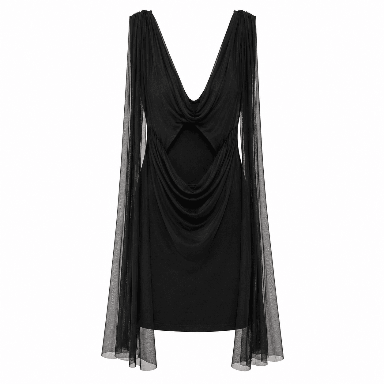 Noir Mesh Mini Dress