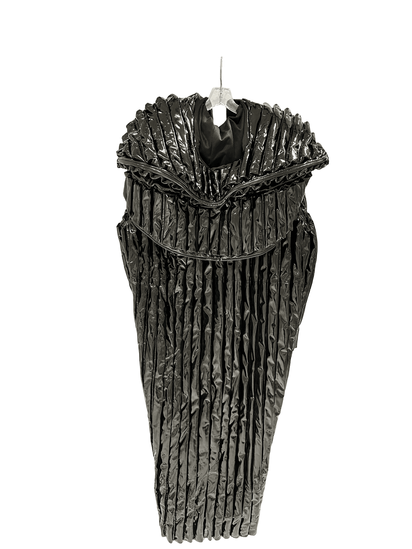 OVERSIZED PLEATED COAT W/ HOOD