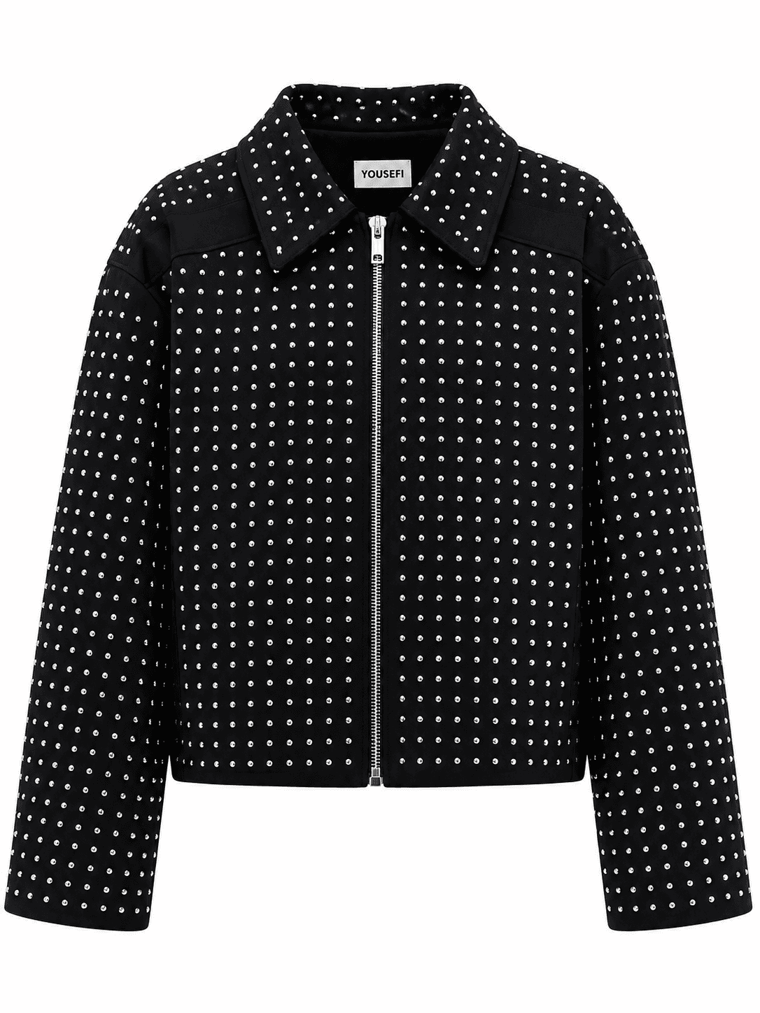 Crystal Studded Zip Jacket