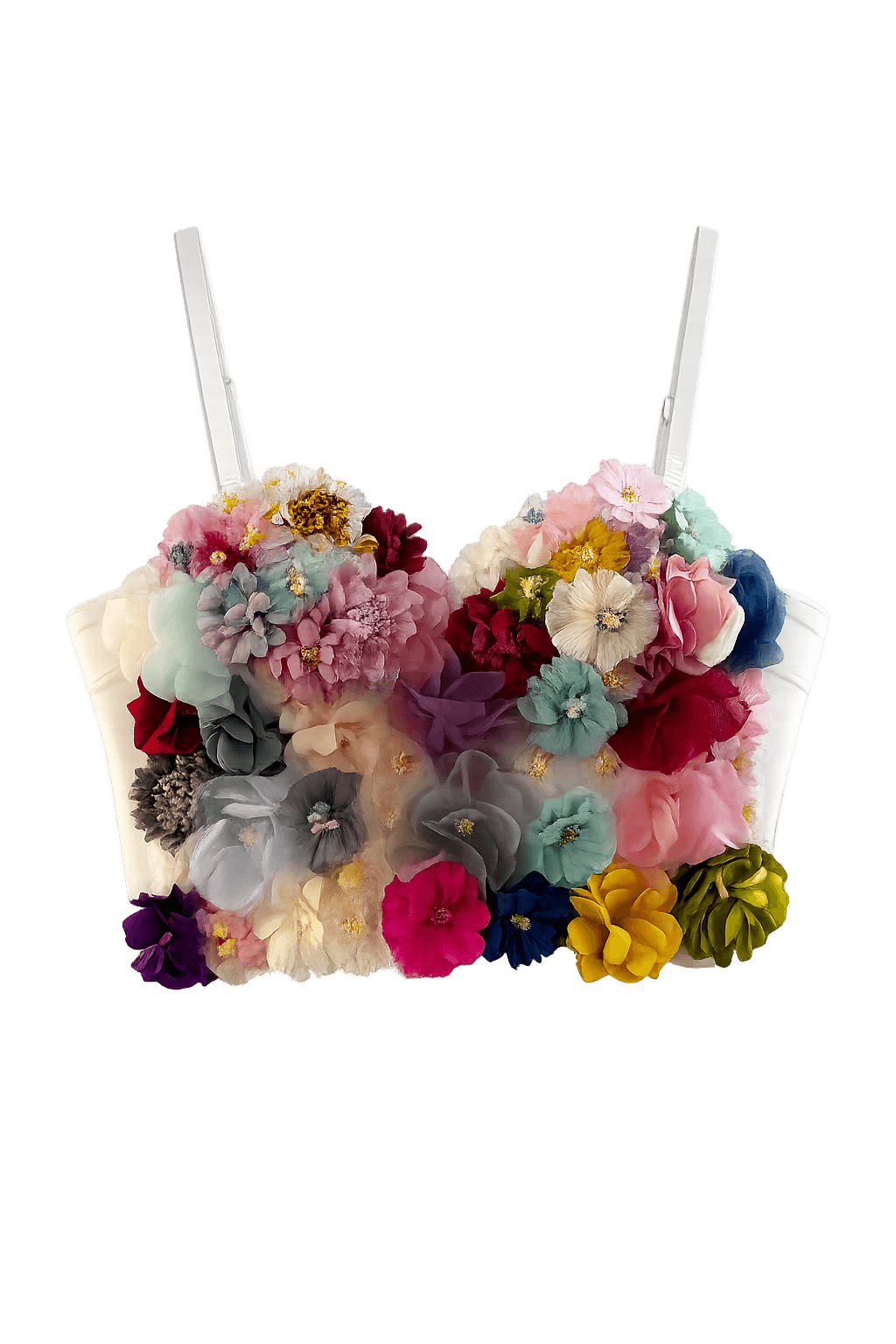Floral Appliqué Bustier Top