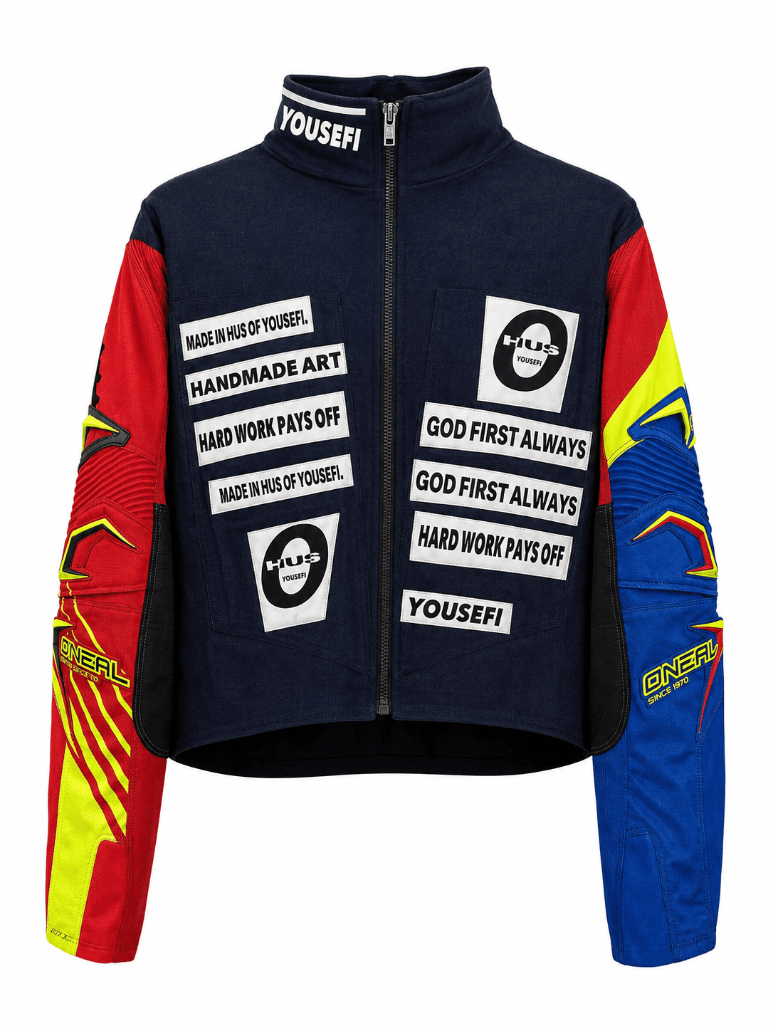 Patchwork Moto Sleeve Jacket 