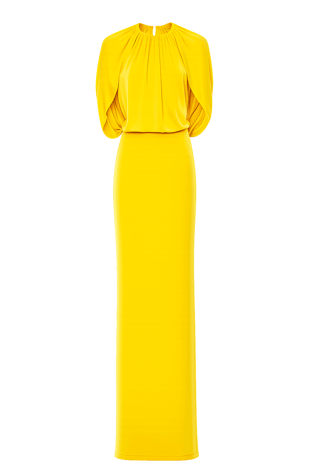 Yellow Gathered Gown 