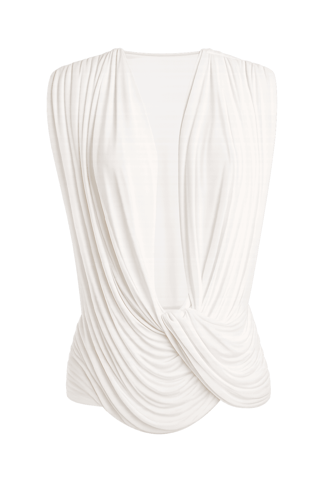 Ivory Draped Twist Top 