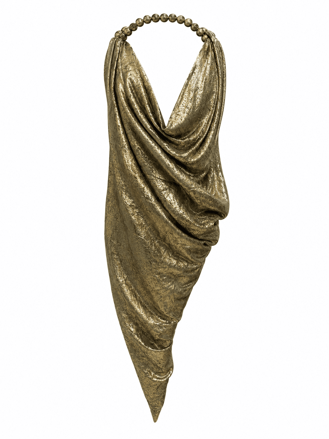 Metallic Beaded Halter Dress