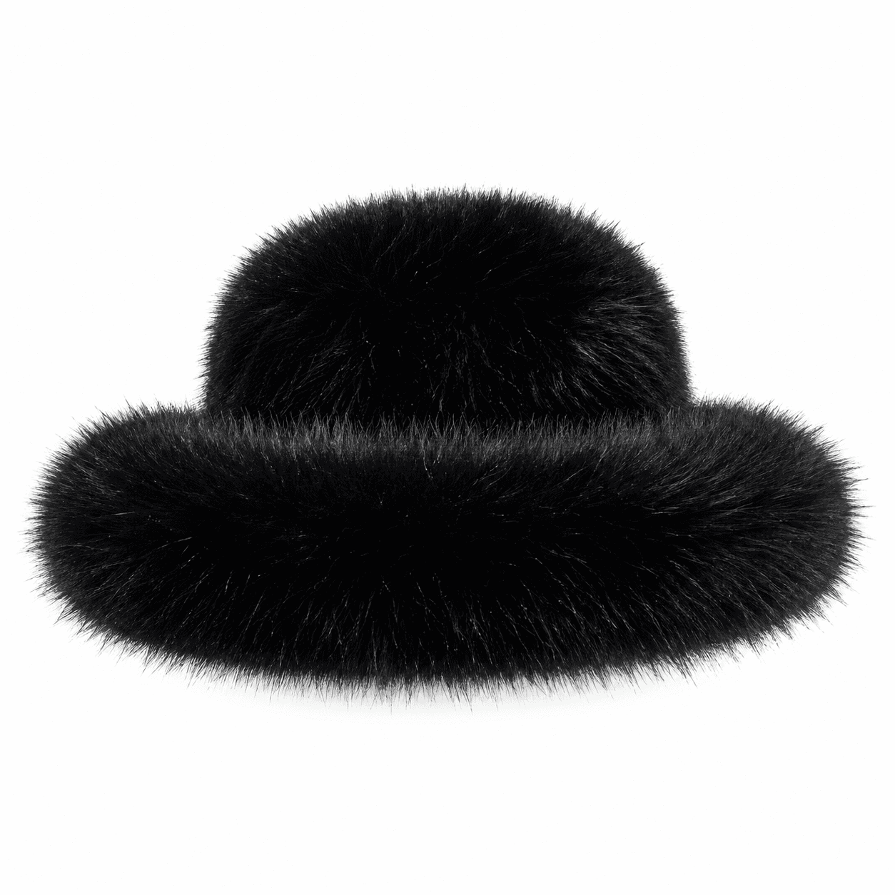 Black Faux Fur Hat
