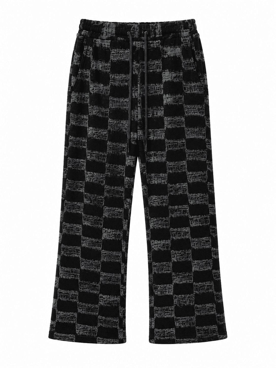Textured Check Straight-Leg Pant