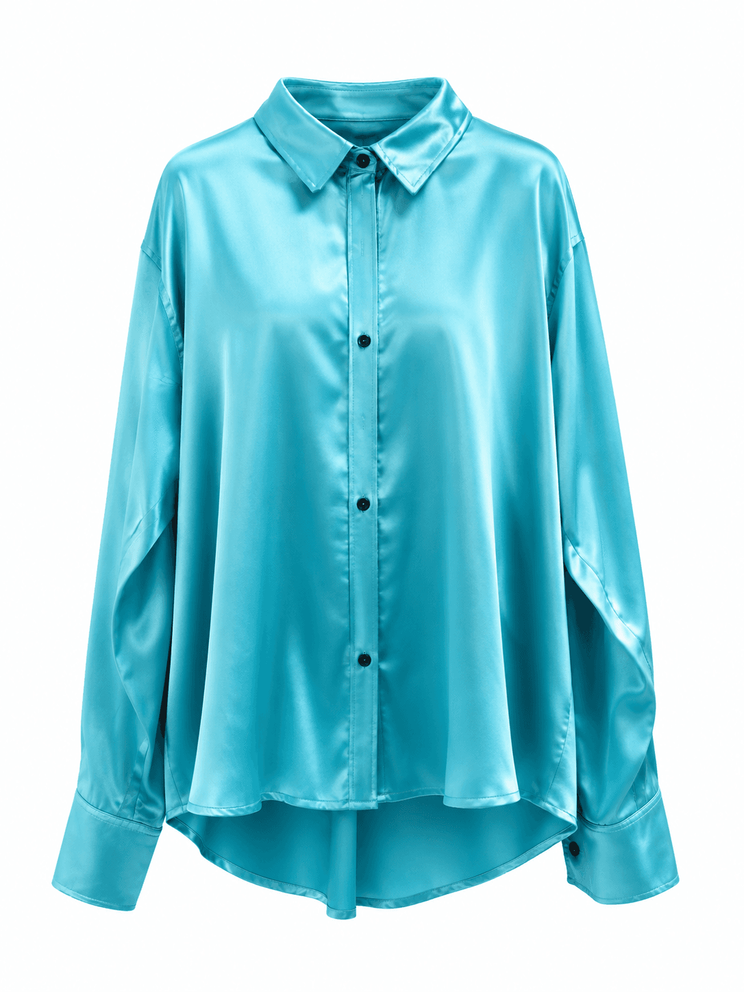Satin Button-Up Shirt 