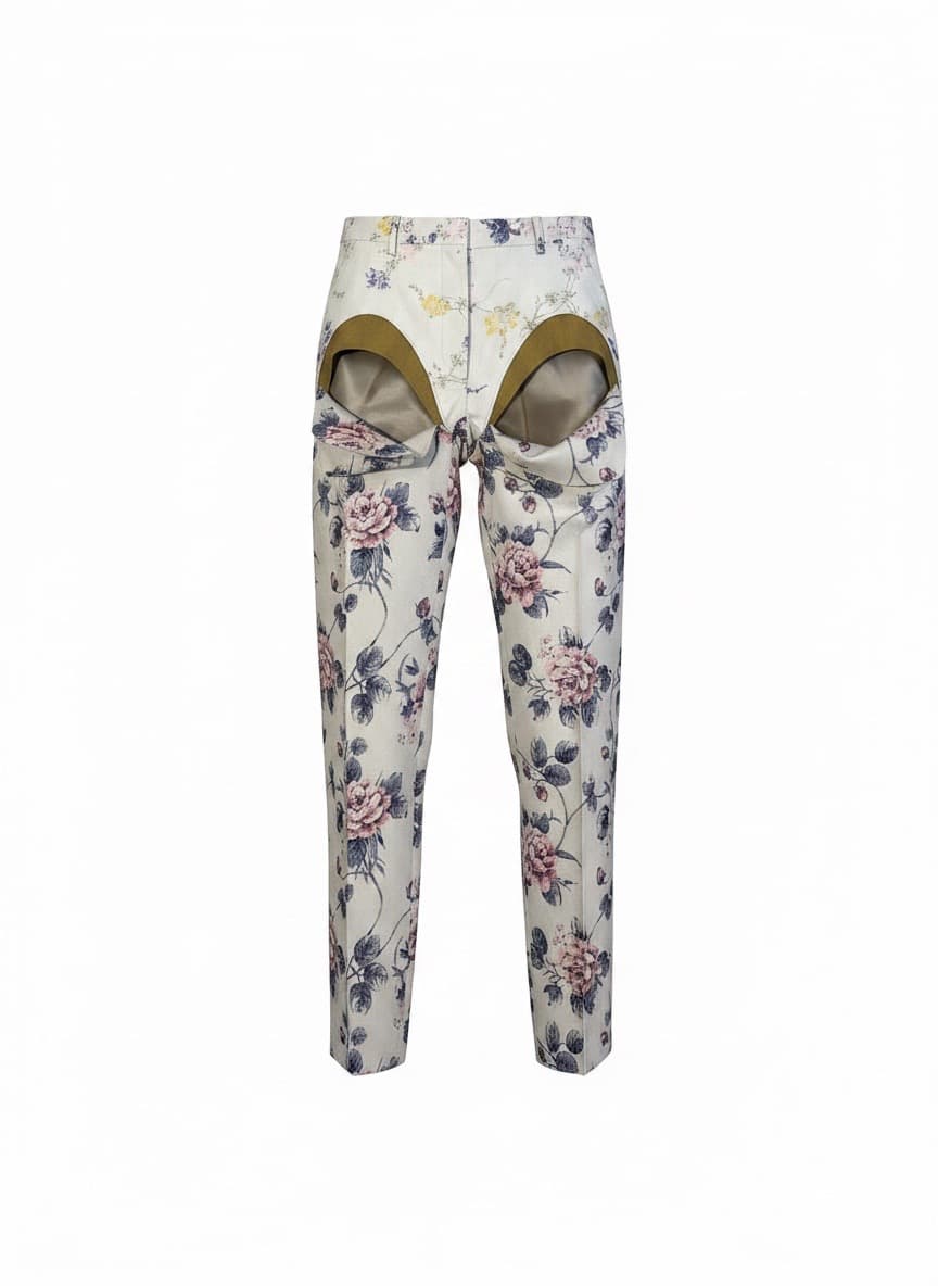 Floral Cutout Tailored Trousers 